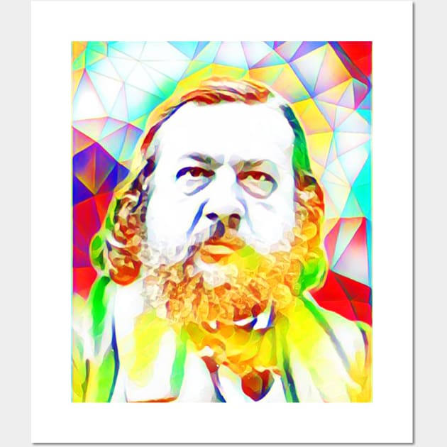 Theophile Gautier Colourful Portrait | Theophile Gautier Artwork 11 Wall Art by JustLit